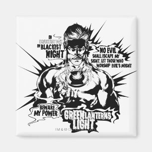 Textzollage für grüne Laterne Magnet