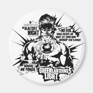 Textzollage für grüne Laterne Magnet