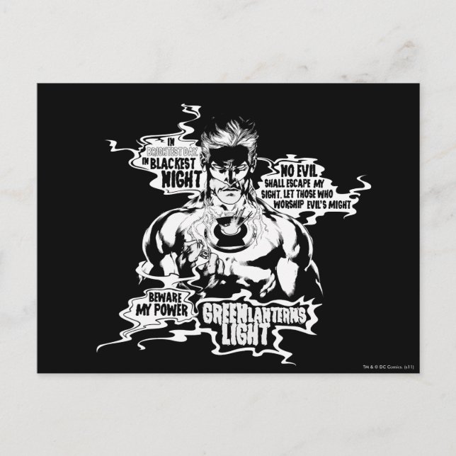 Textzollage für grüne Laterne Postkarte (Vorderseite)