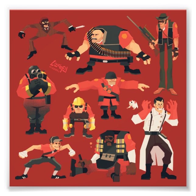 TF2 Meme mercenaries small art print Fotodruck (Vorne)