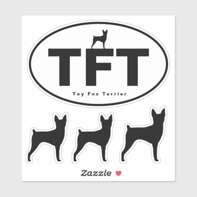 TFT Toy Fox Terrier Silhouetten Vinyl Sticker Set (Blatt)