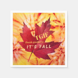 TGIF Dankbarkeit Es ist Herbst Herbst Herbst Leave Serviette