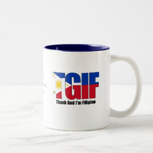 TGIF Filipino mit philippinischer Flagge Zweifarbige Tasse