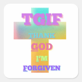 TGIF Gott sei Dank bin ich vergeben Quadratischer Aufkleber