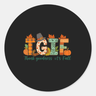 Tgif Gott sei Dank ist es Herbst Herbst Thanksgivi Runder Aufkleber