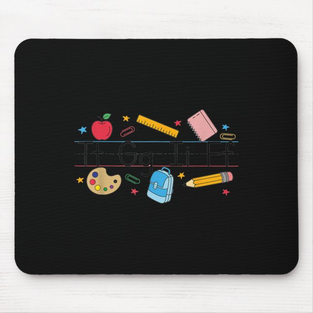 Tgif Lehrer Alphabet Kindergarten Lehrer Schätzung Mousepad (Vorne)