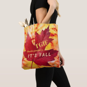 TGIF Zitat Gott sei Dank Herbst Herbst-Blätter
