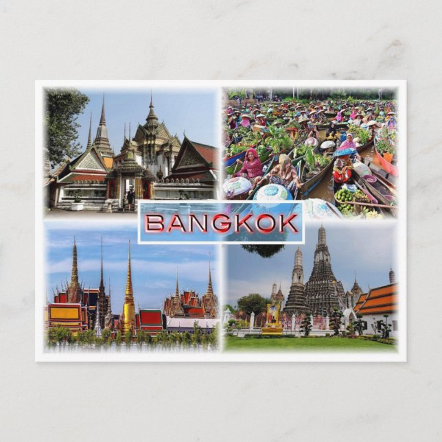 TH Bangkok - Wat Pho - Floating Market - Gran Pala Postkarte (Vorderseite)