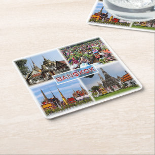 TH Bangkok - Wat Pho - Floating Market - Gran Pala Rechteckiger Pappuntersetzer