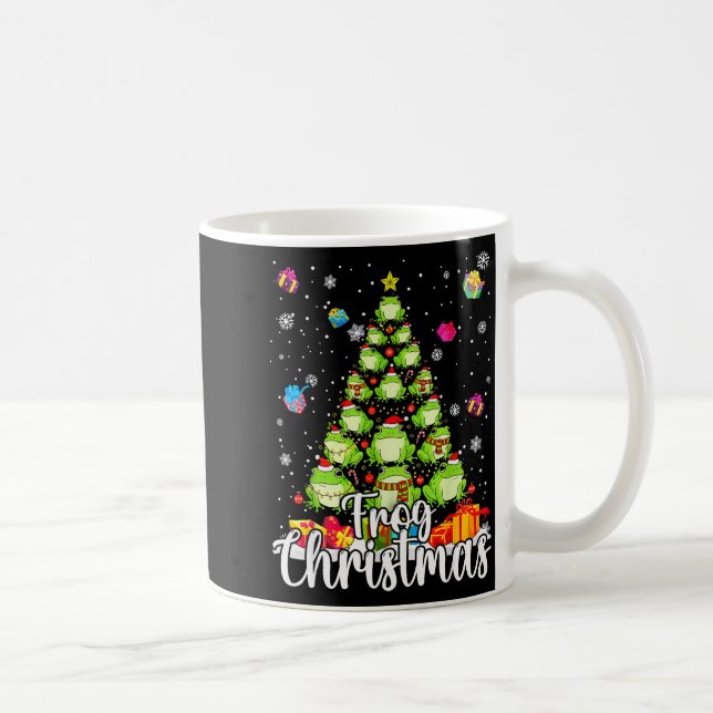 Th Cute Frog Christmas Tree Pajama Matching Costum Kaffeetasse (Rechts)
