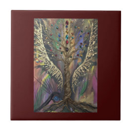 Th Divine Tree Of Life celestial wings and jewels  Fliese