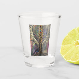 Th Divine Tree Of Life celestial wings and jewels  Schnapsglas