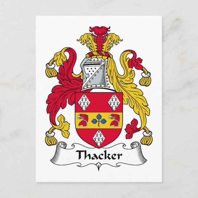 Thacker-Familienwappen Postkarte (Vorderseite)