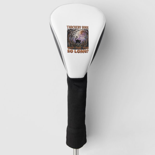 Thackery Binx Schwarze Katze Halloween Friedhof Fl Golf Headcover (Vorderseite)
