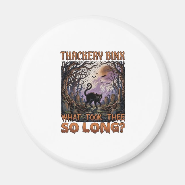 Thackery Binx Schwarze Katze Halloween Friedhof Fl Magnet (Vorne)