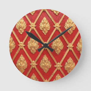 Thai art pattern runde wanduhr