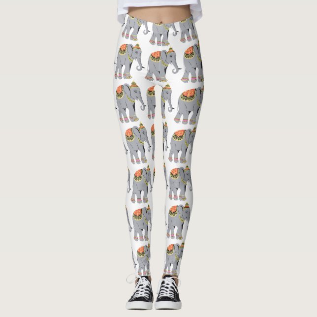 Thai Battle Elephant Pattern Leggings (Vorderseite)