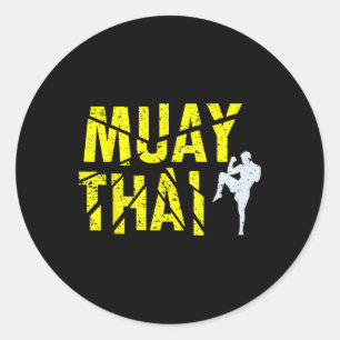 Thai-Boxen - Muay Thai Boxer Kickboxen Runder Aufkleber
