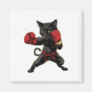 Thai Boxing Cat Funny Meau Thai Martial Arts Magnet