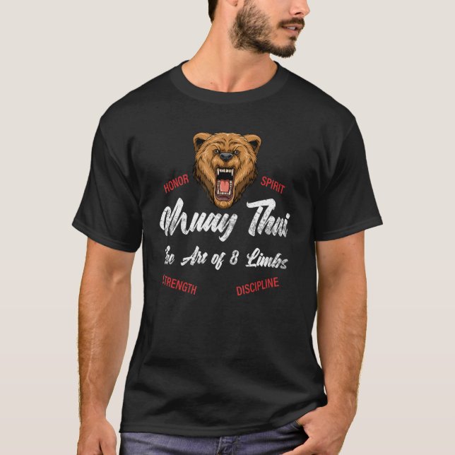 Thai Boxing Kickboxing Muay Thai Bear T-Shirt (Vorderseite)