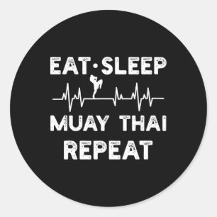 Thai Boxing Muay Thai Kickboxen _1 Runder Aufkleber