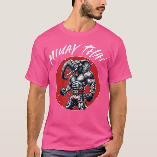 Thai Boxing und Muay Thai Elefant T-Shirt (Vorderseite)