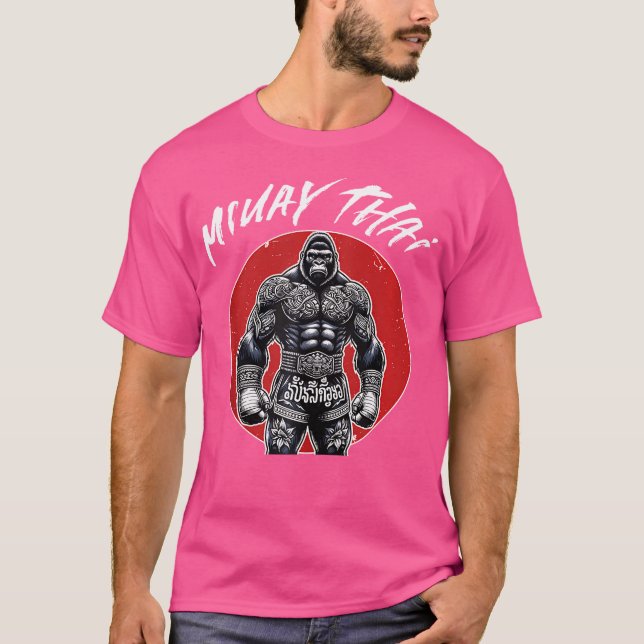Thai Boxing und Muay Thai Gorilla T-Shirt (Vorderseite)