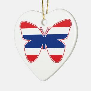 Thai Butterfly Flag Keramikornament