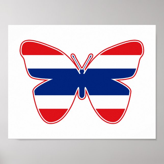 Thai Butterfly Flag Poster (Vorne)