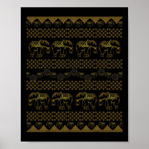 Thai Chang Hose Elefant Hippie Boho Yoga Palazzo Poster