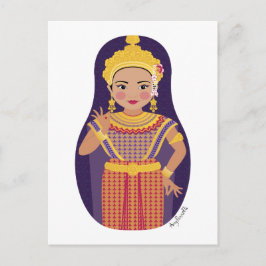 Thai Dancer Matryoshka Postcard Postkarte
