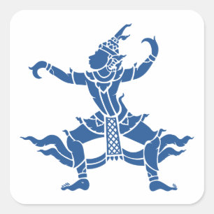 Thai Dancer ⚠ Thailand Sign ⚠ Quadratischer Aufkleber