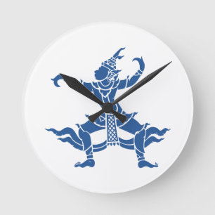 Thai Dancer ⚠ Thailand Sign ⚠ Runde Wanduhr