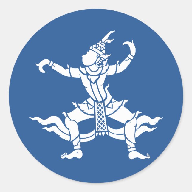 Thai Dancer ⚠ Thailand Sign ⚠ Runder Aufkleber (Vorderseite)