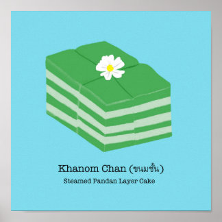 Thai Dessert/Snack Khanom Chan - Hellblau Poster