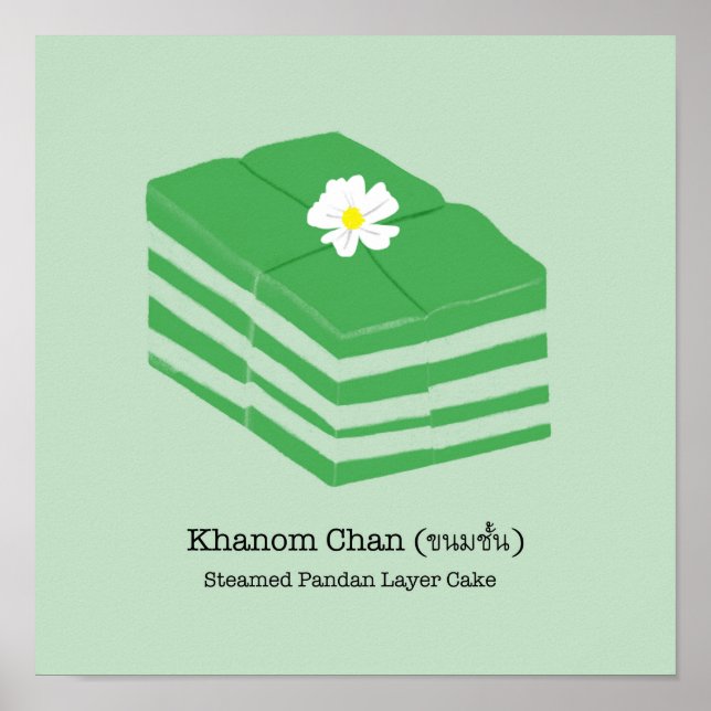 Thai Dessert/Snack Khanom Chan - Pastel Green Poster (Vorne)