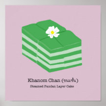 Thai Dessert/Snack Khanom Chan - Pastellrosa