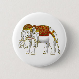 Thai Erawan White Elephant Button