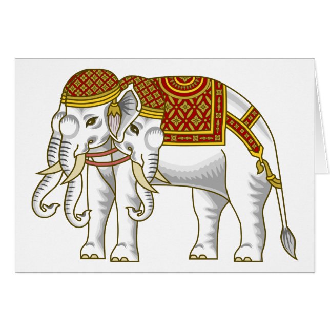 Thai Erawan White Elephant Card (Vorderseite (Horizontal))