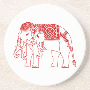 Thai Erawan White Elephant Sandstein Untersetzer