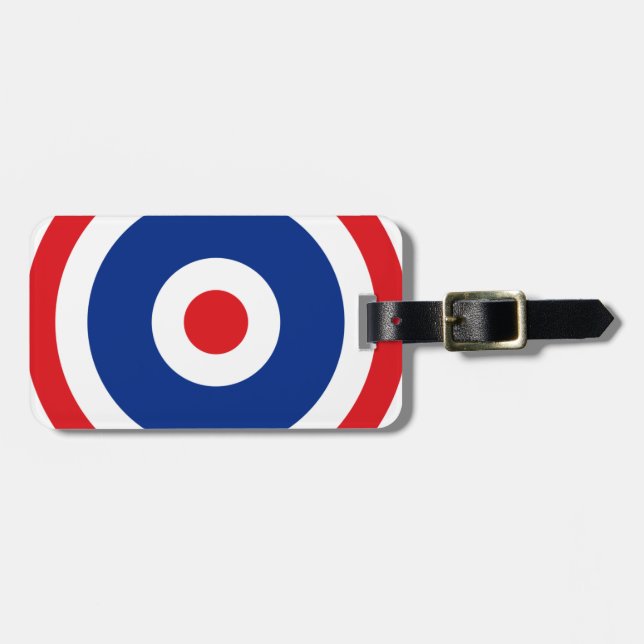 Thai Flag Roundel Target Gepäckanhänger (Vorderseite horizontal)