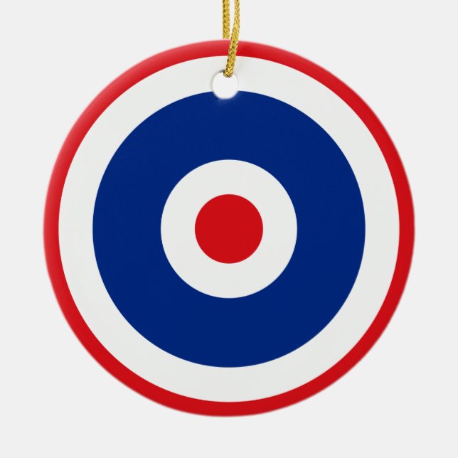 Thai Flag Roundel Target Keramik Ornament (Vorne)