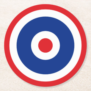 Thai Flag Roundel Target Runder Pappuntersetzer