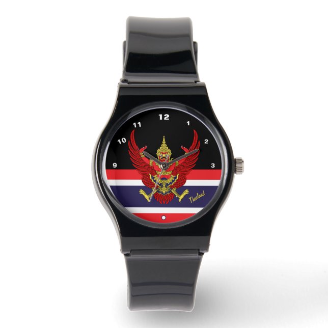 Thai Flag Watch, Garuda, Thailand Mode /sport Armbanduhr (Vorderseite)