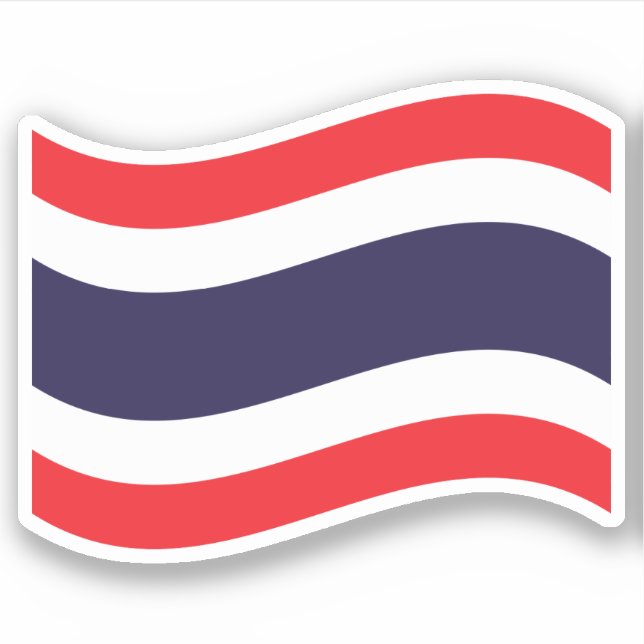 Thai Flag Wave Aufkleber (Vorderseite)