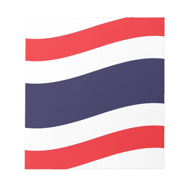 Thai Flag Wave Notizblock (Vorderseite)
