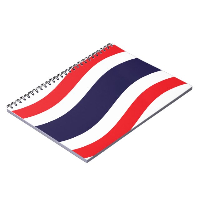 Thai Flag Wave Notizblock (Linke Seite)
