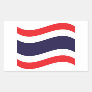 Thai Flag Wave Rechteckiger Aufkleber