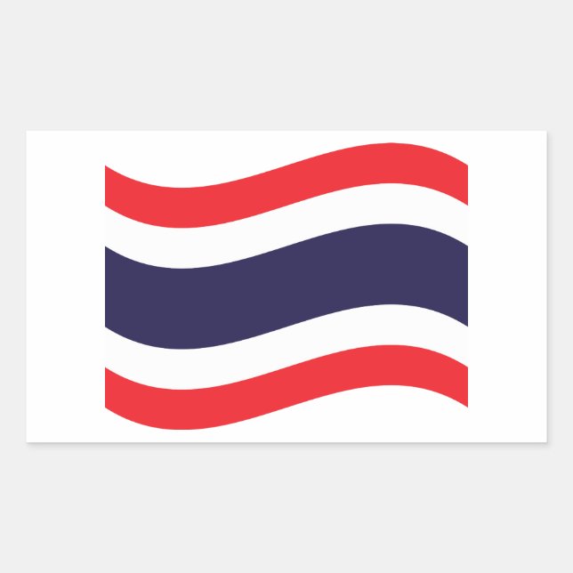 Thai Flag Wave Rechteckiger Aufkleber (Vorderseite)
