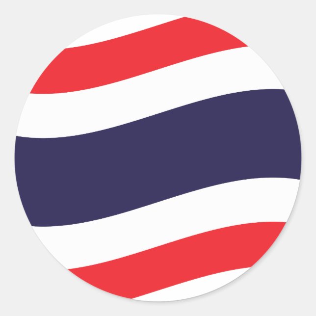 Thai Flag Wave Runder Aufkleber (Vorderseite)